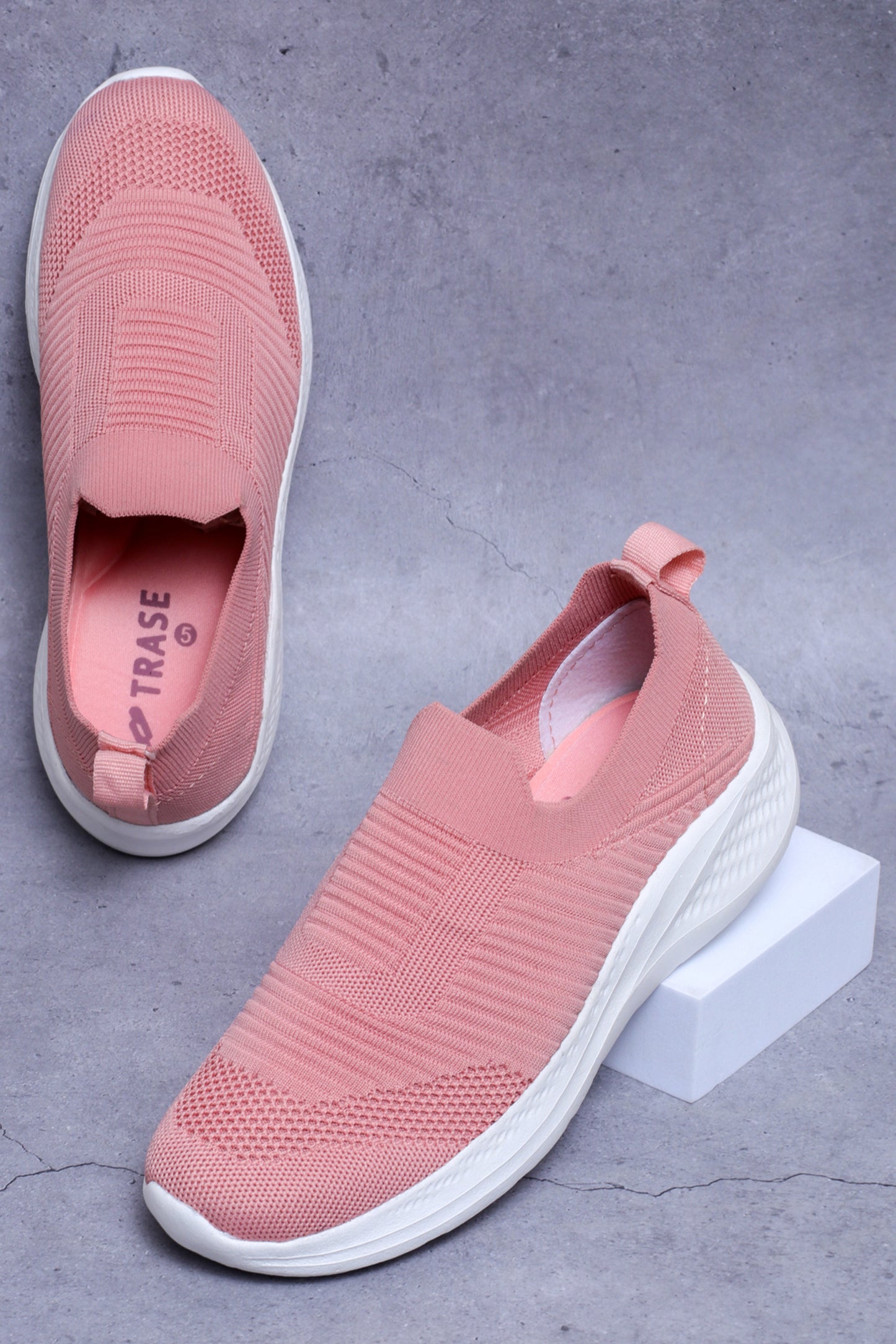 TRASE Walking Shoes for Women, Breathable & Comfortable Knitted Upper, Lightweight, Washable and Flexible Ladies Footwear
