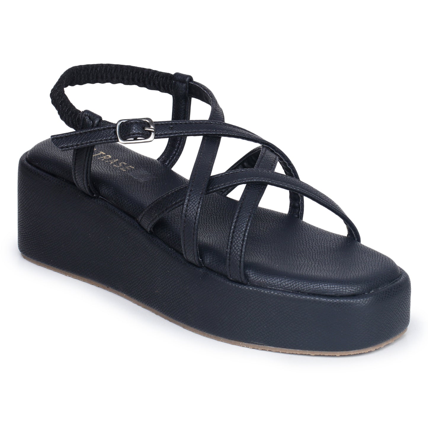 Strap Platform Sandals with Elastic Back