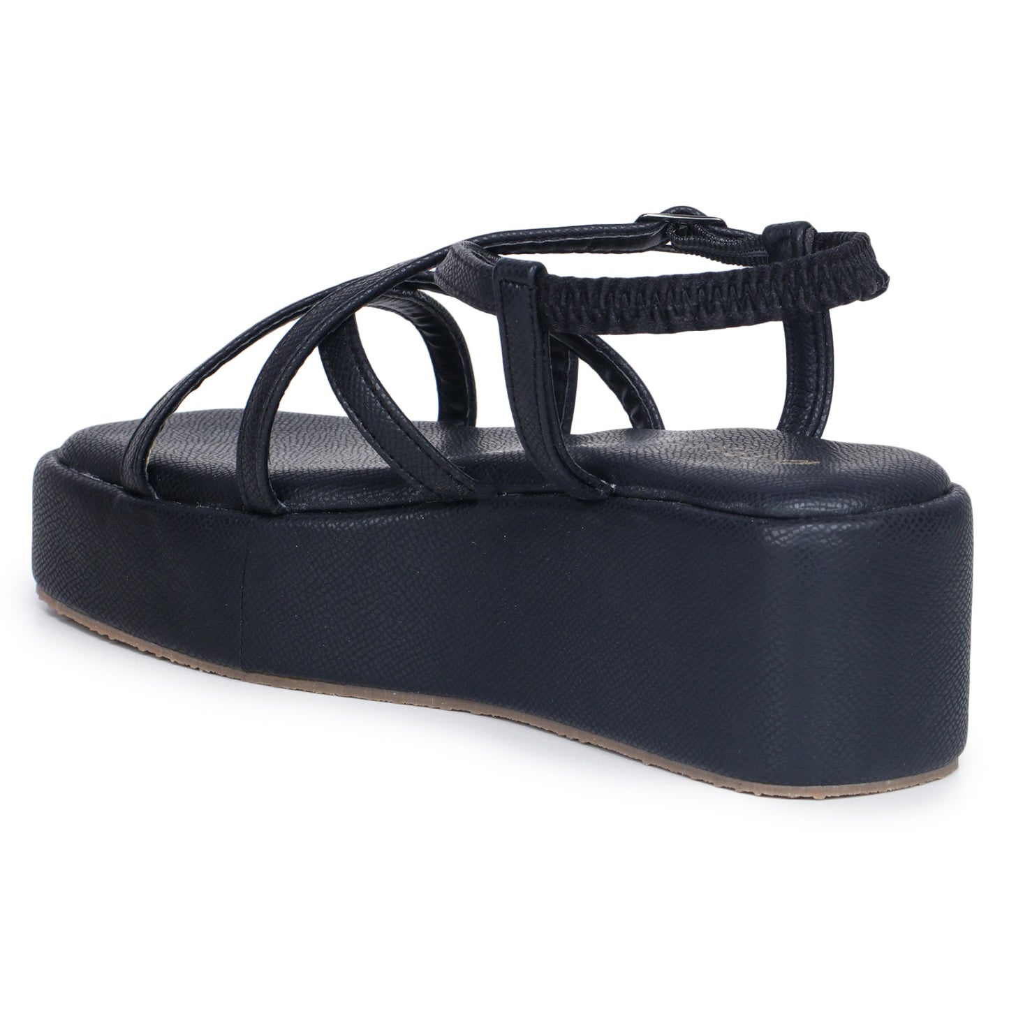 Strap Platform Sandals with Elastic Back