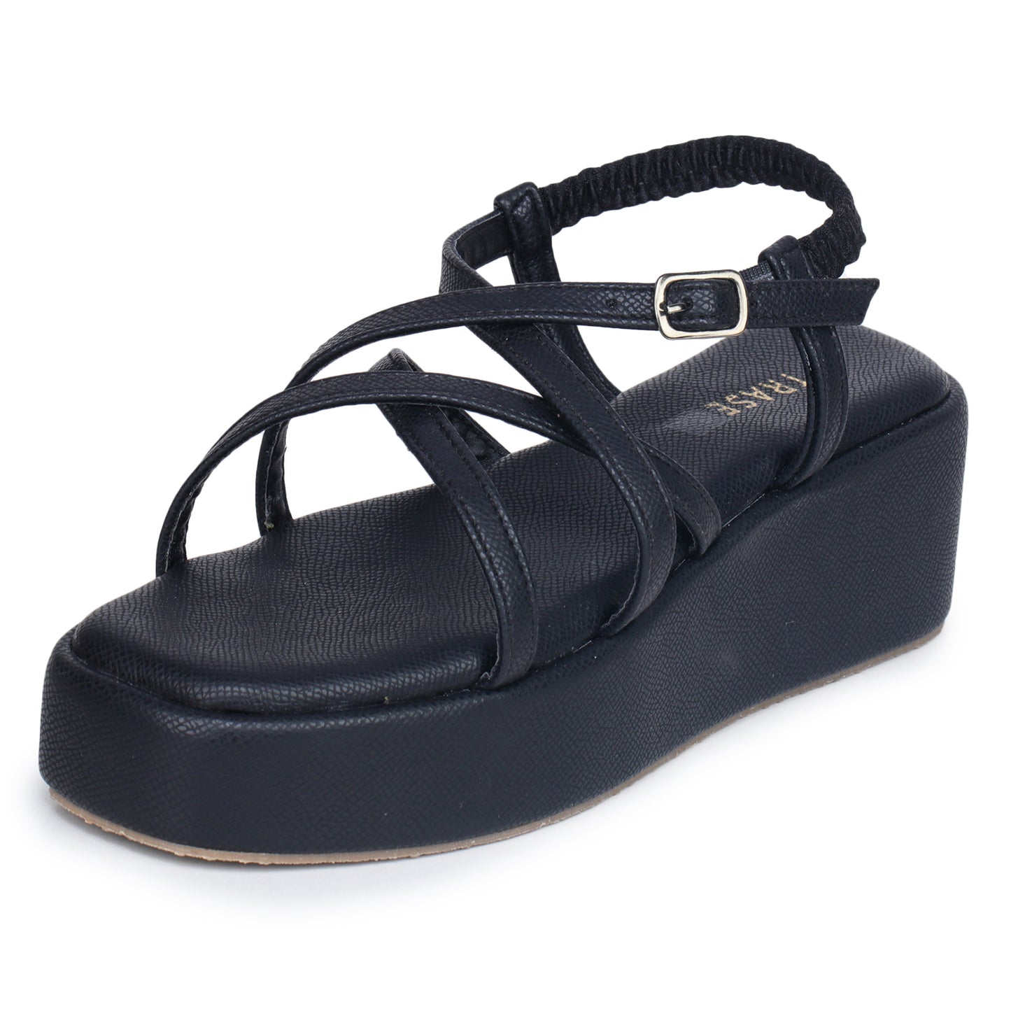 Strap Platform Sandals with Elastic Back
