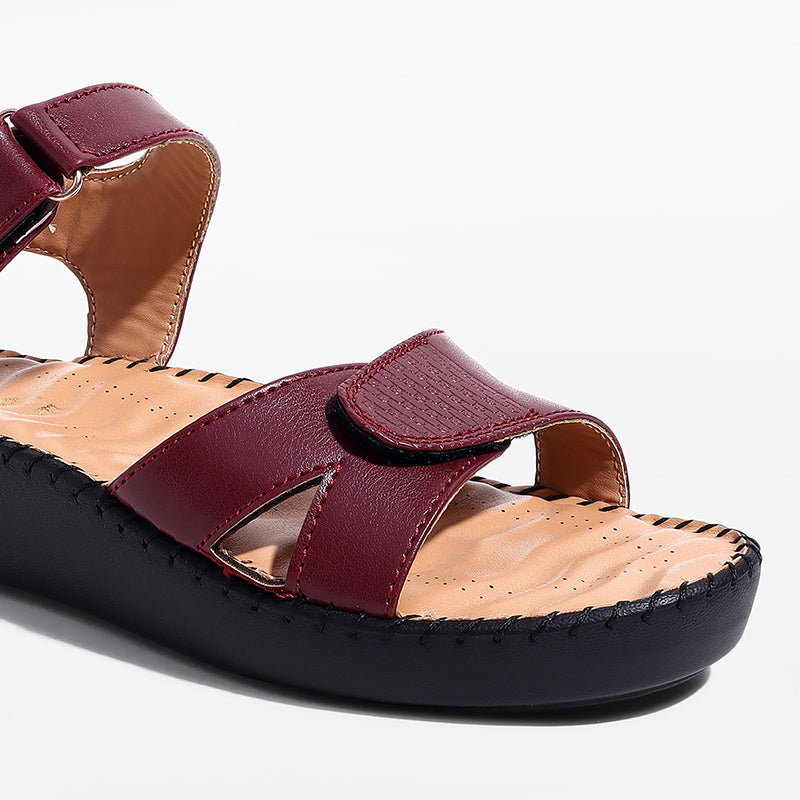 Trase Triple Strap Adjustable Sandal With Ortho Insole For Daily Support