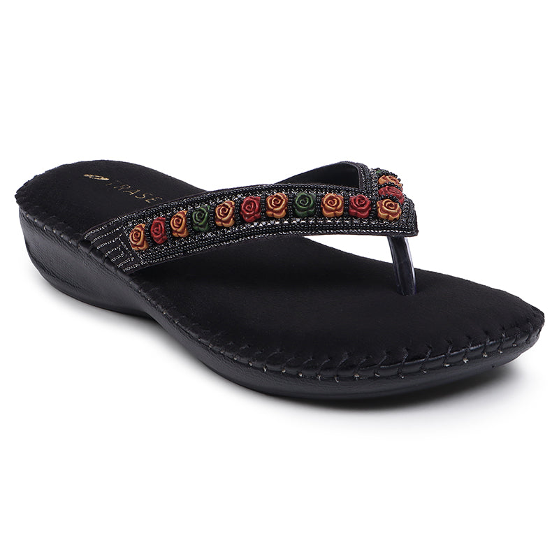 Floral Embroidered Ortho Slippers
