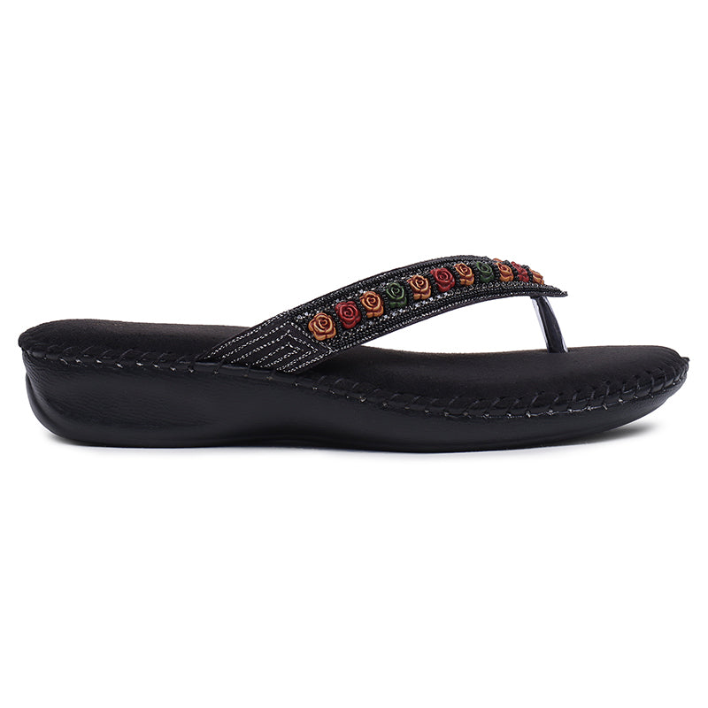 Floral Embroidered Ortho Slippers