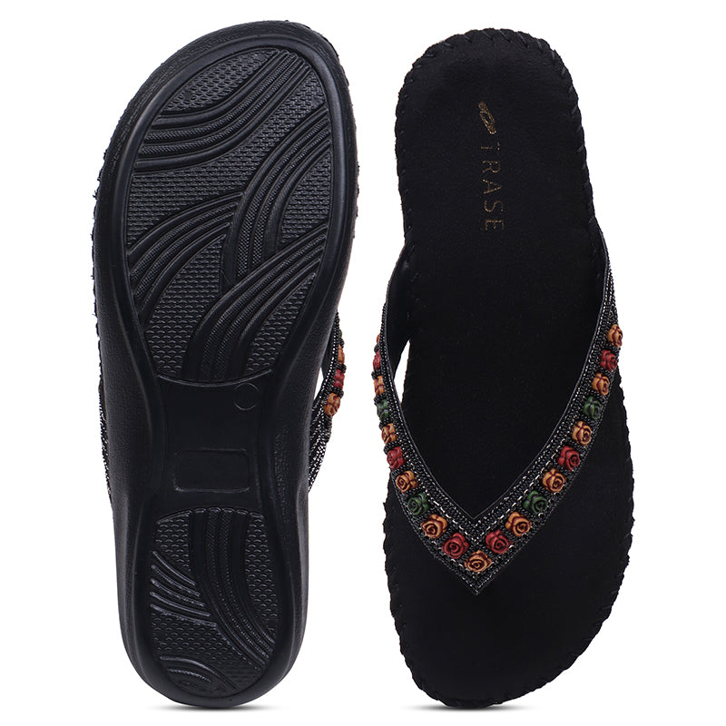 Floral Embroidered Ortho Slippers