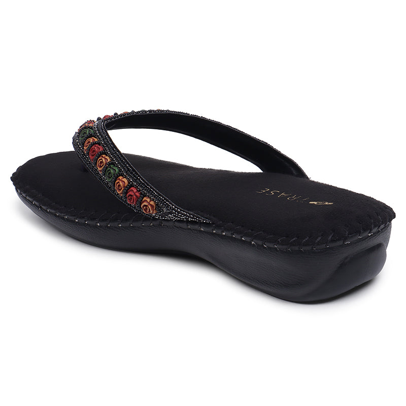 Floral Embroidered Ortho Slippers