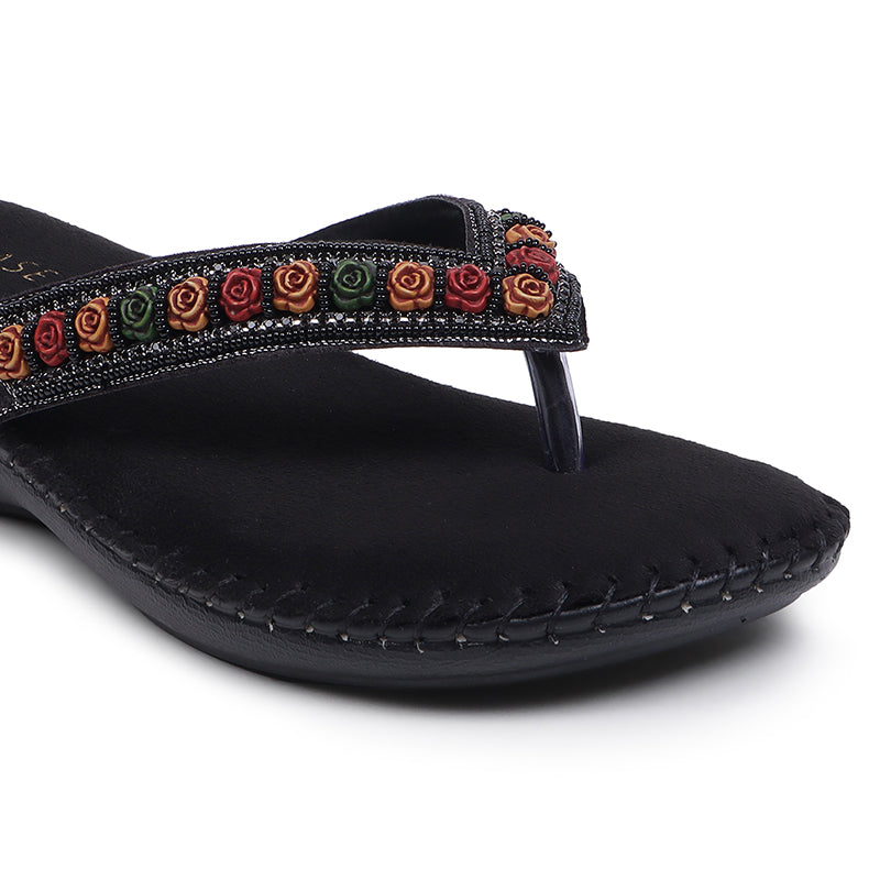 Floral Embroidered Ortho Slippers