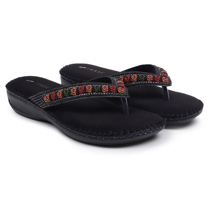 Floral Embroidered Ortho Slippers