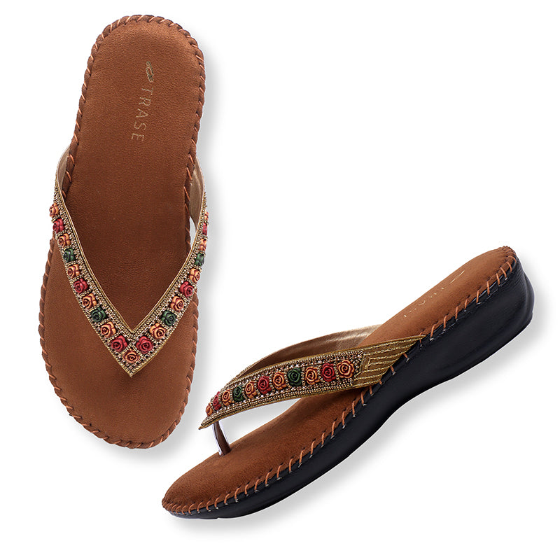 Floral Embroidered Ortho Slippers