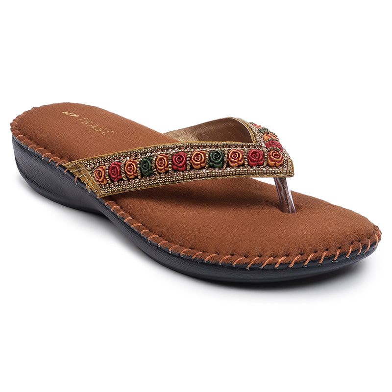 Floral Embroidered Ortho Slippers