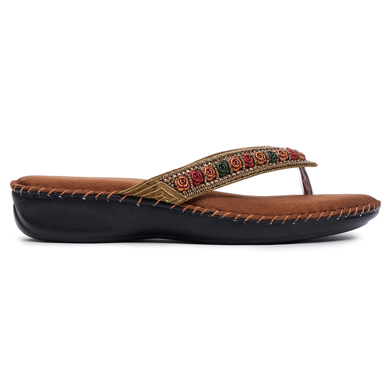 Floral Embroidered Ortho Slippers