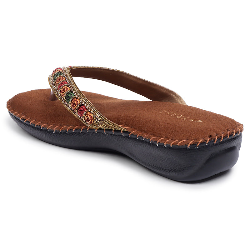 Floral Embroidered Ortho Slippers