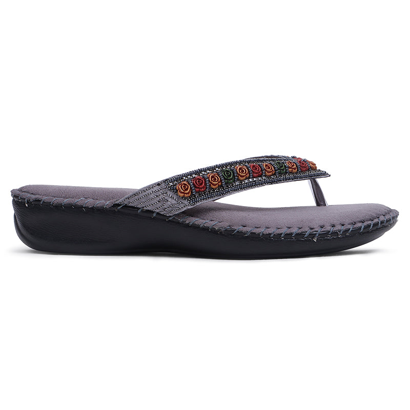 Floral Embroidered Ortho Slippers