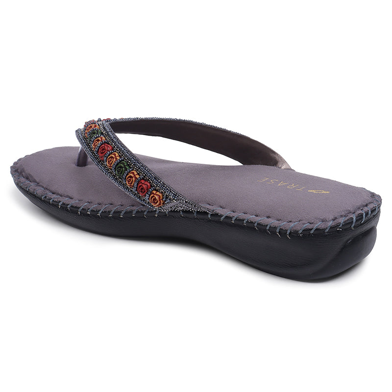 Floral Embroidered Ortho Slippers