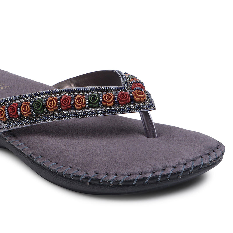 Floral Embroidered Ortho Slippers