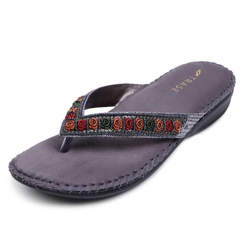Floral Embroidered Ortho Slippers