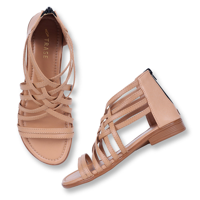 Trendy Gladiators With Zip Closure