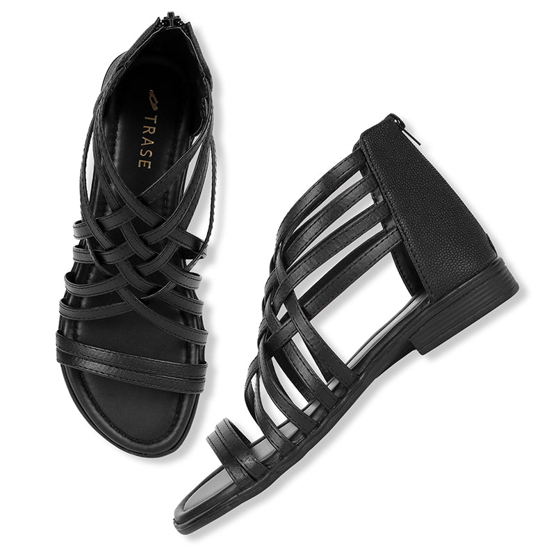 Trendy Gladiators With Zip Closure