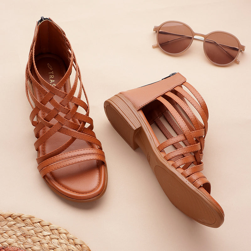 Trendy Gladiators With Zip Closure