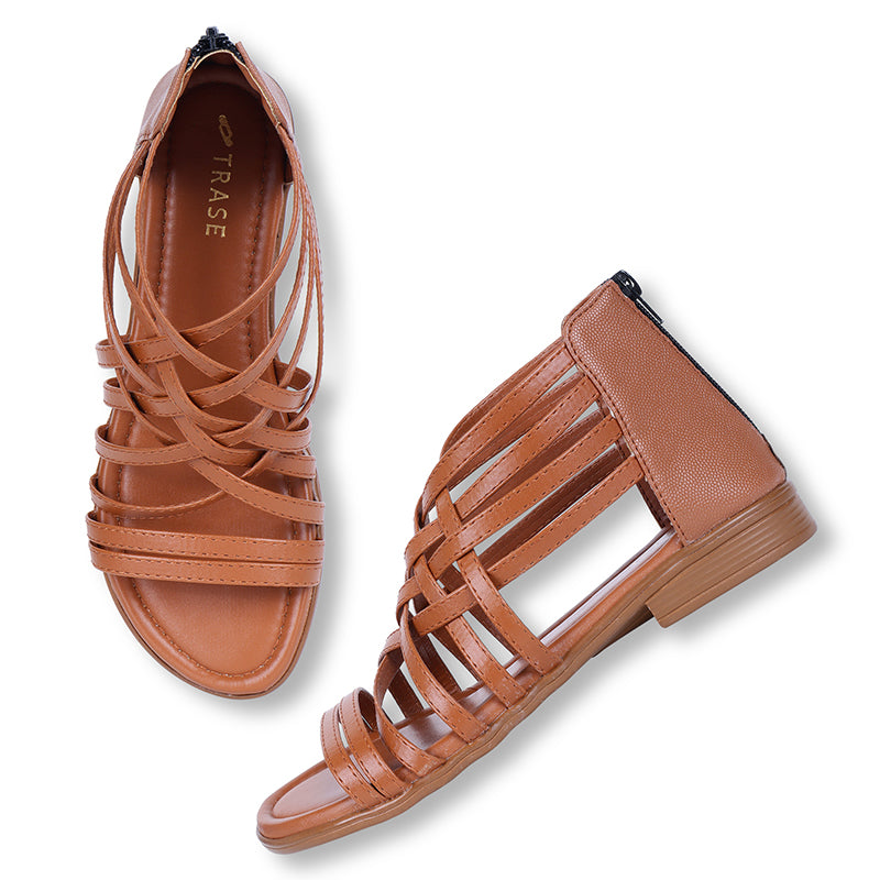 Trendy Gladiators With Zip Closure