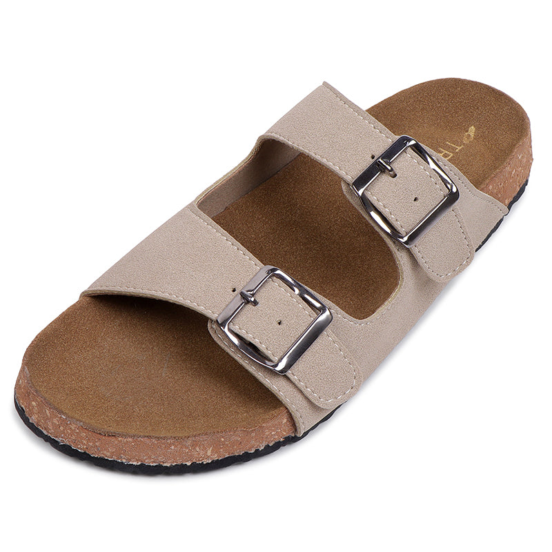 Anna Double Strap Cork Flats
