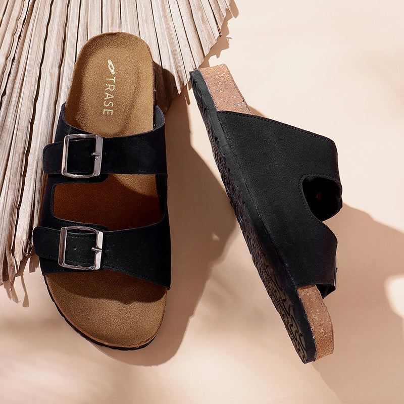 Anna Double Strap Cork Flats