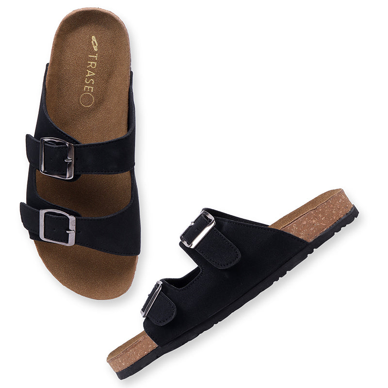Anna Double Strap Cork Flats
