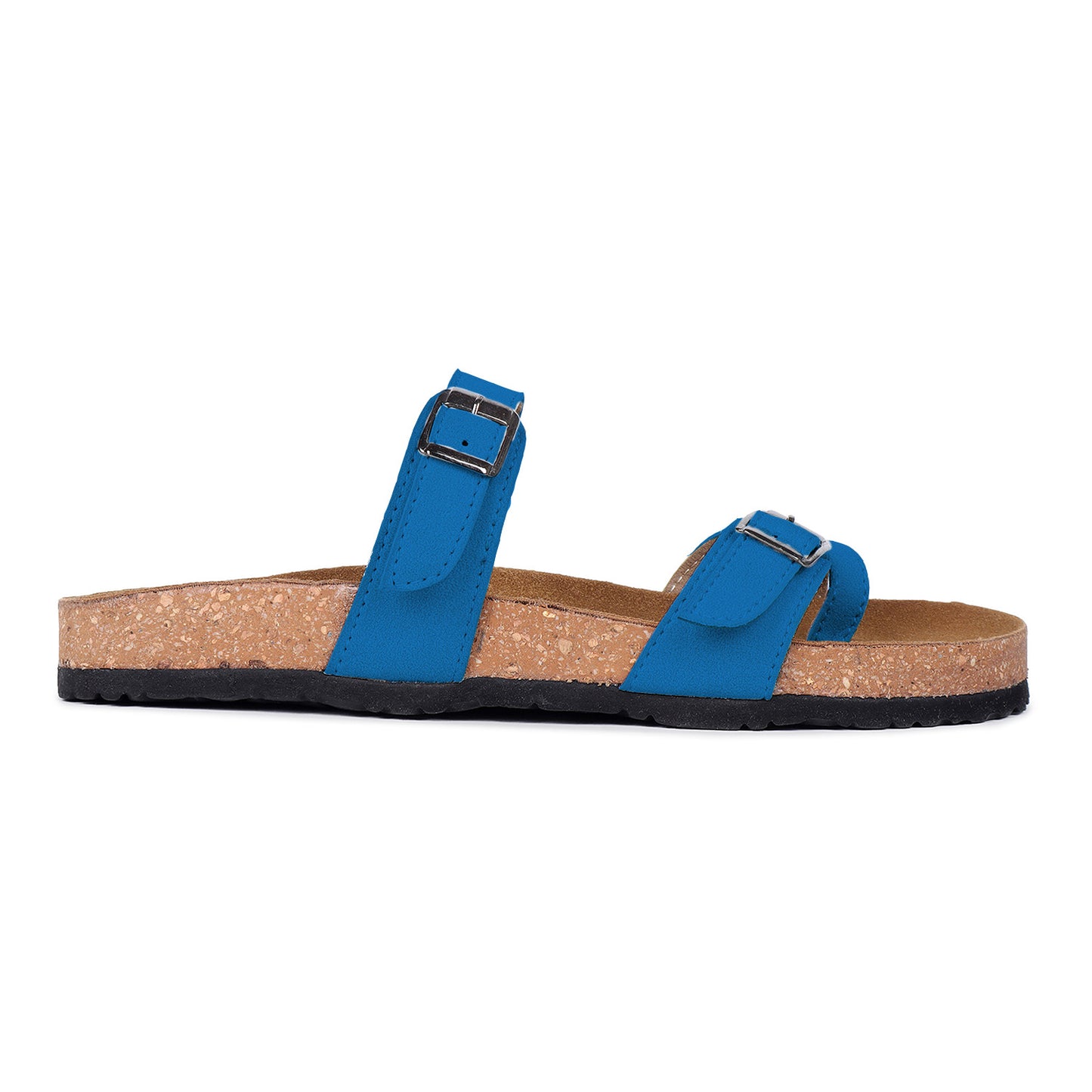 Trase Women Cork Footbed Slippers Trendy Design Toe Ring Arch Fit Slipper With Adjustable Buckle