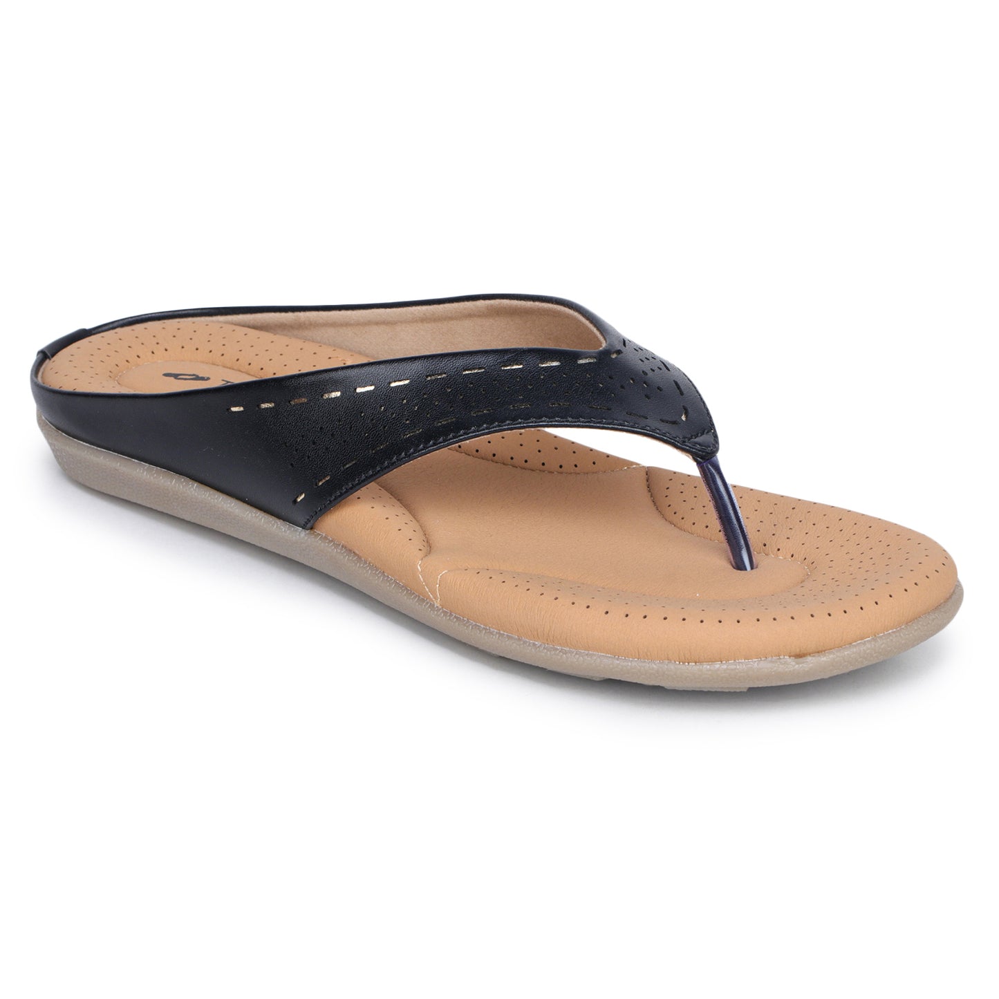 Slip-On Slippers with Perforated Strap Design