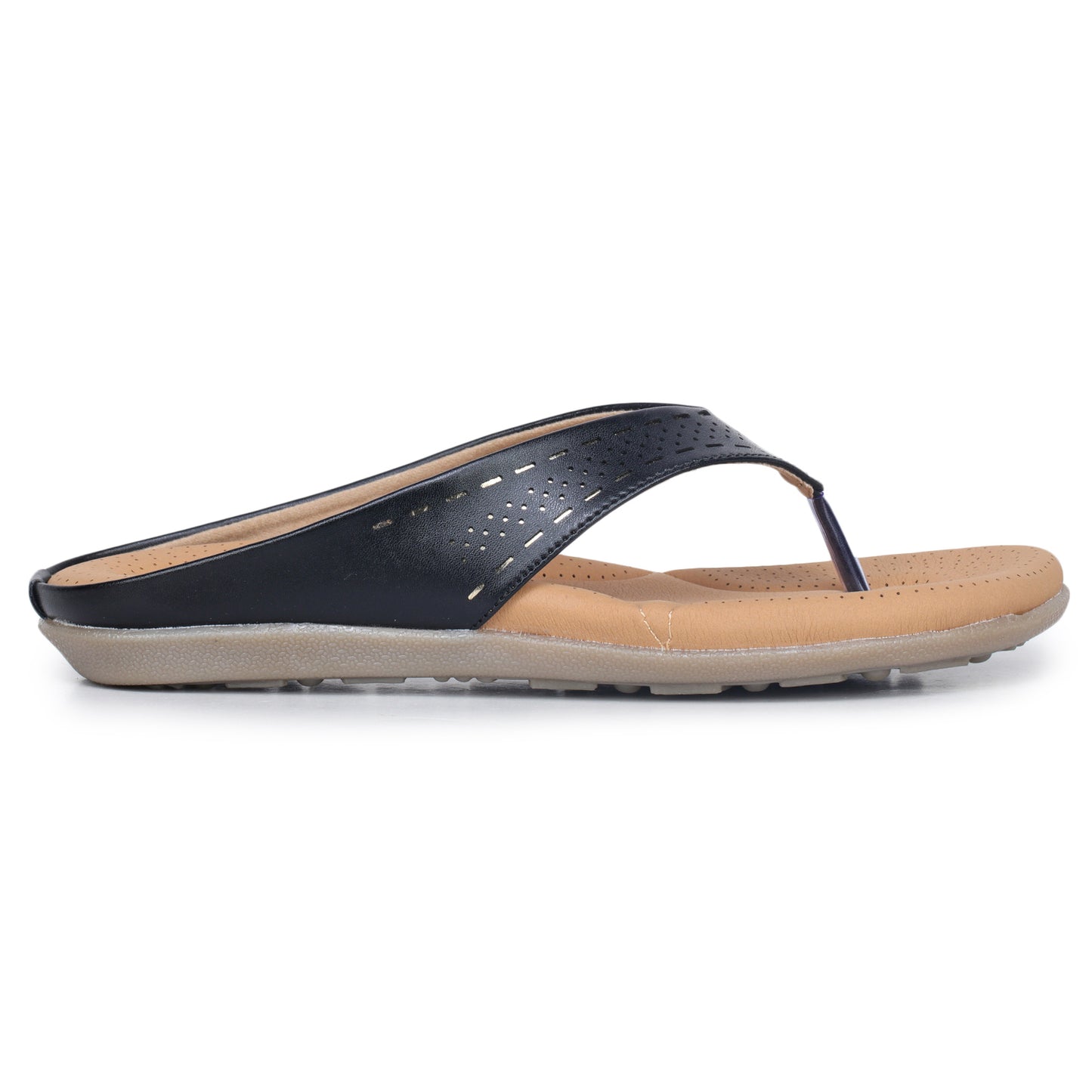 Slip-On Slippers with Perforated Strap Design