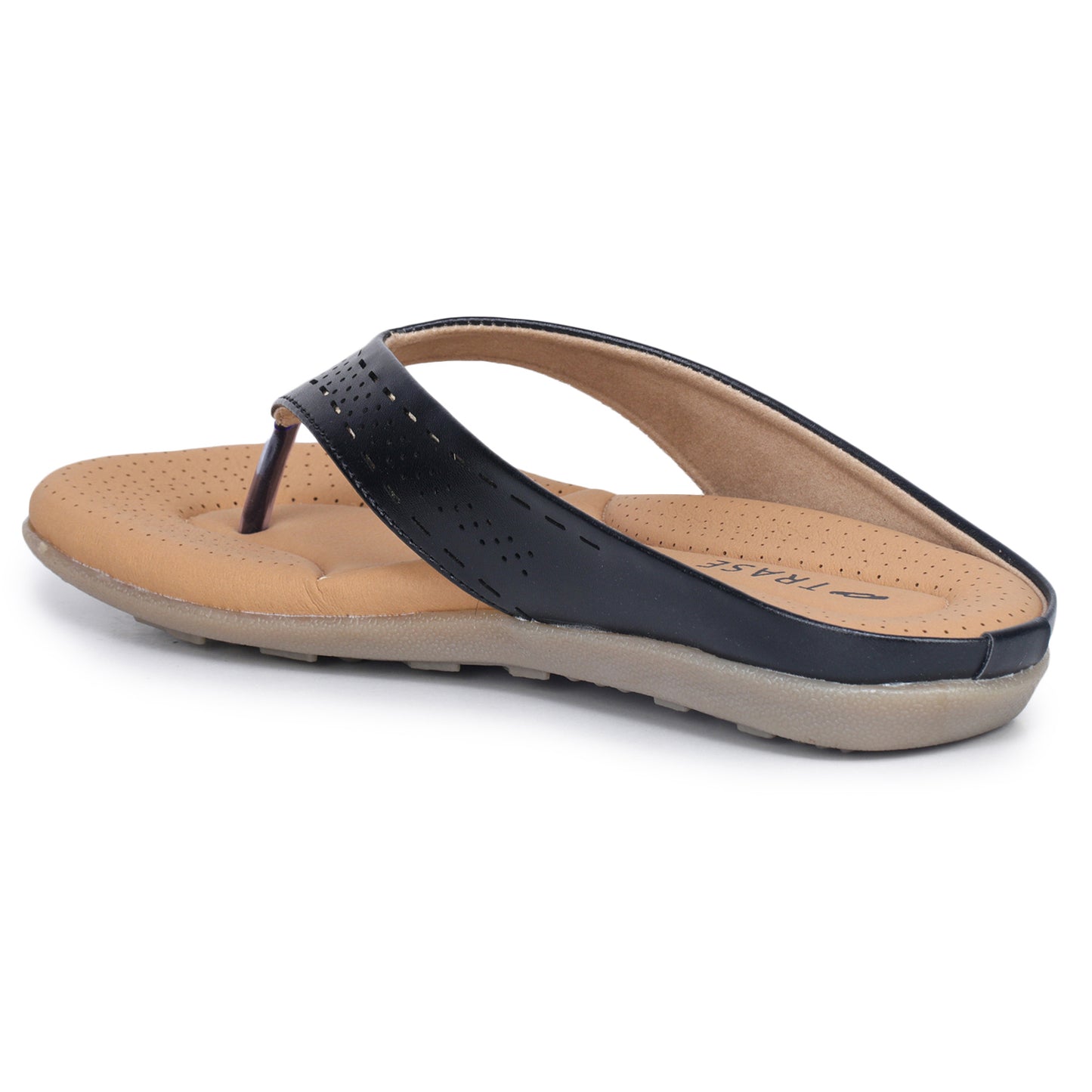 Slip-On Slippers with Perforated Strap Design