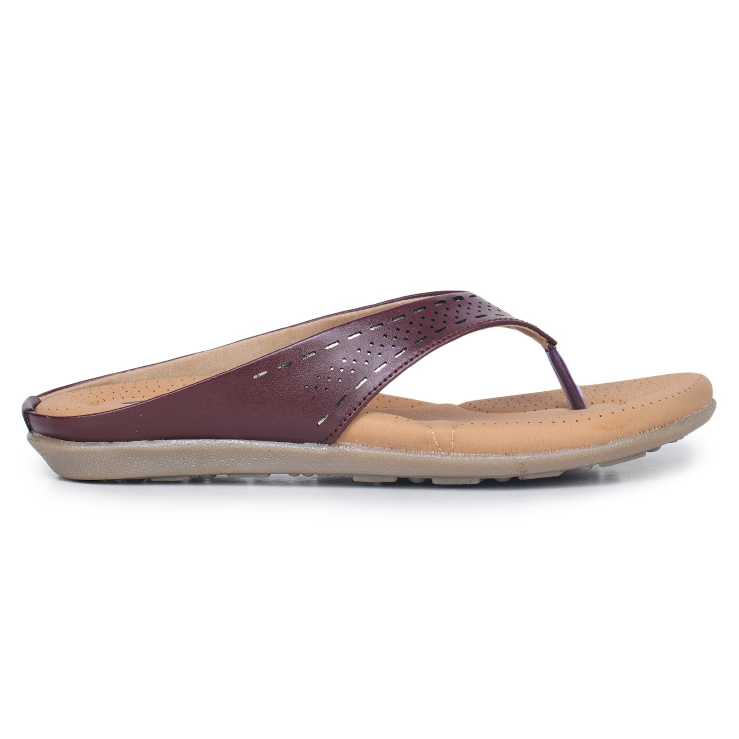 Slip-On Slippers with Perforated Strap Design