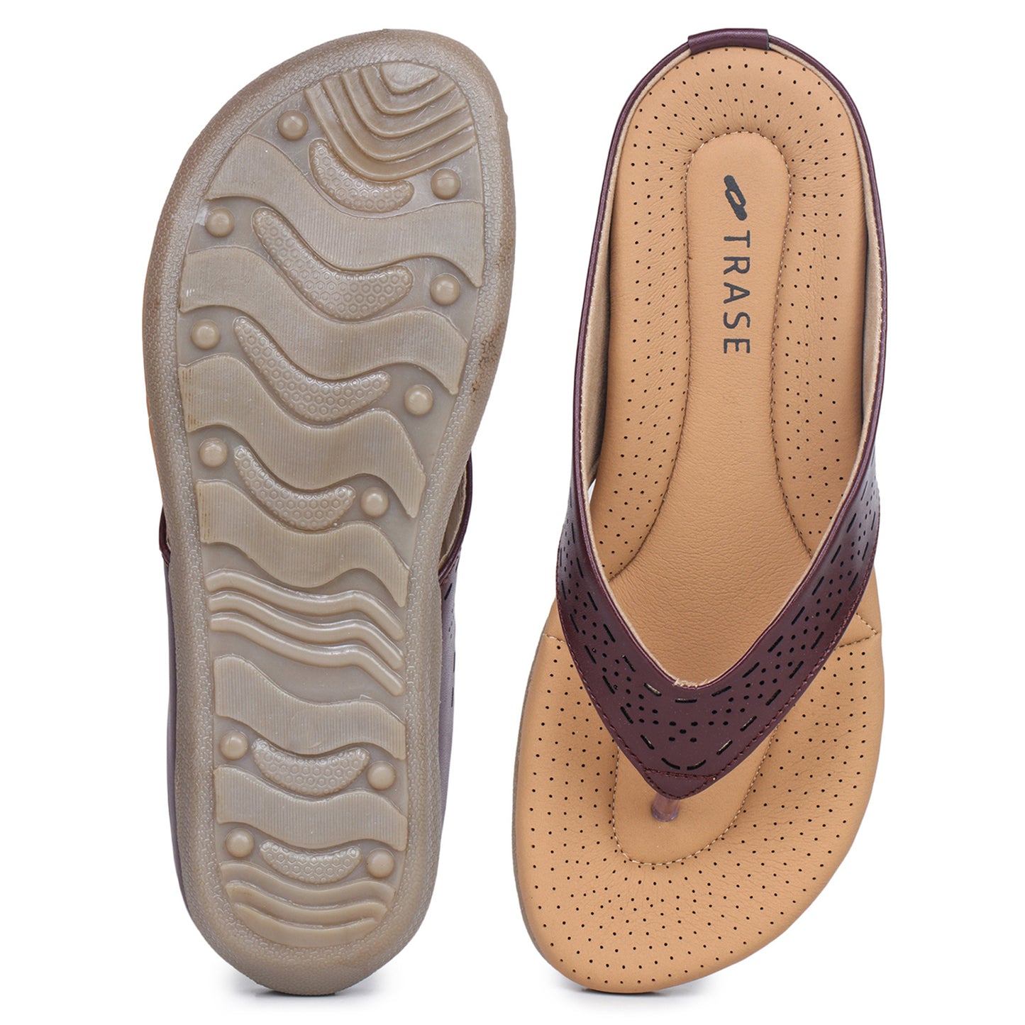 Slip-On Slippers with Perforated Strap Design