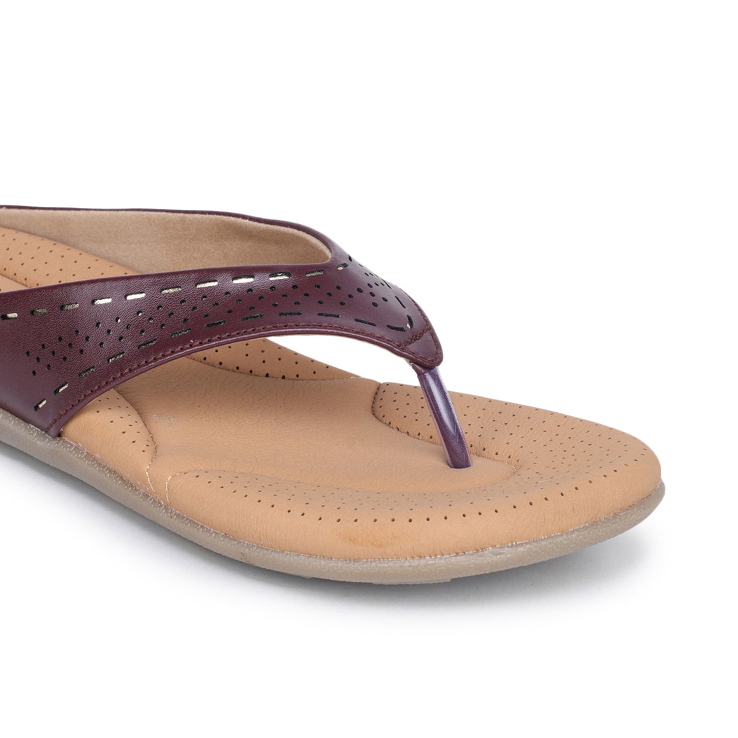 Slip-On Slippers with Perforated Strap Design