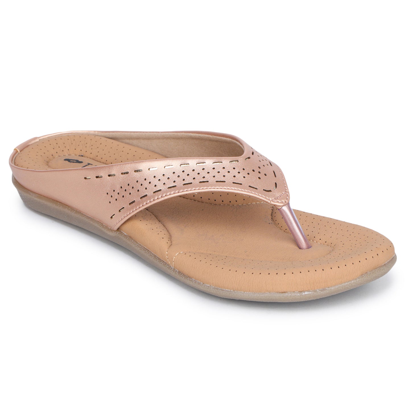 Slip-On Slippers with Perforated Strap Design
