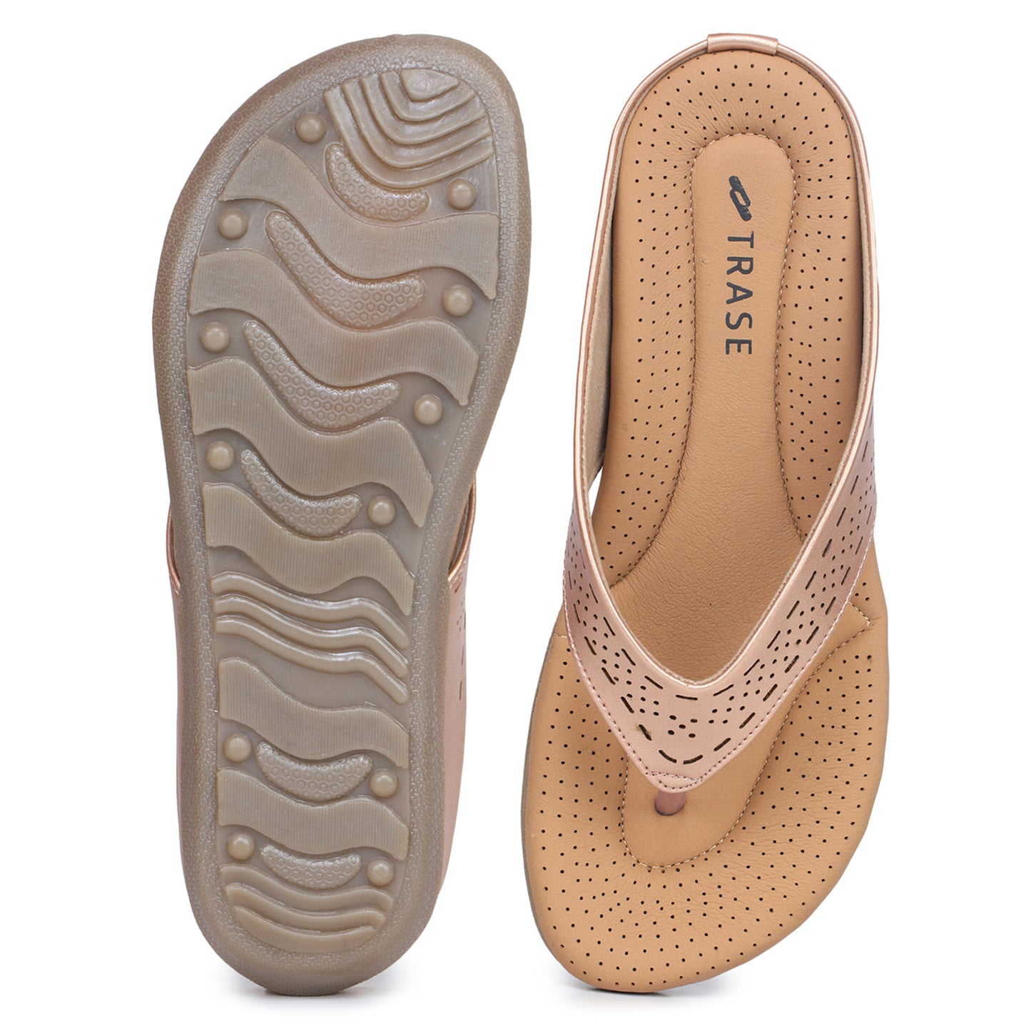 Slip-On Slippers with Perforated Strap Design