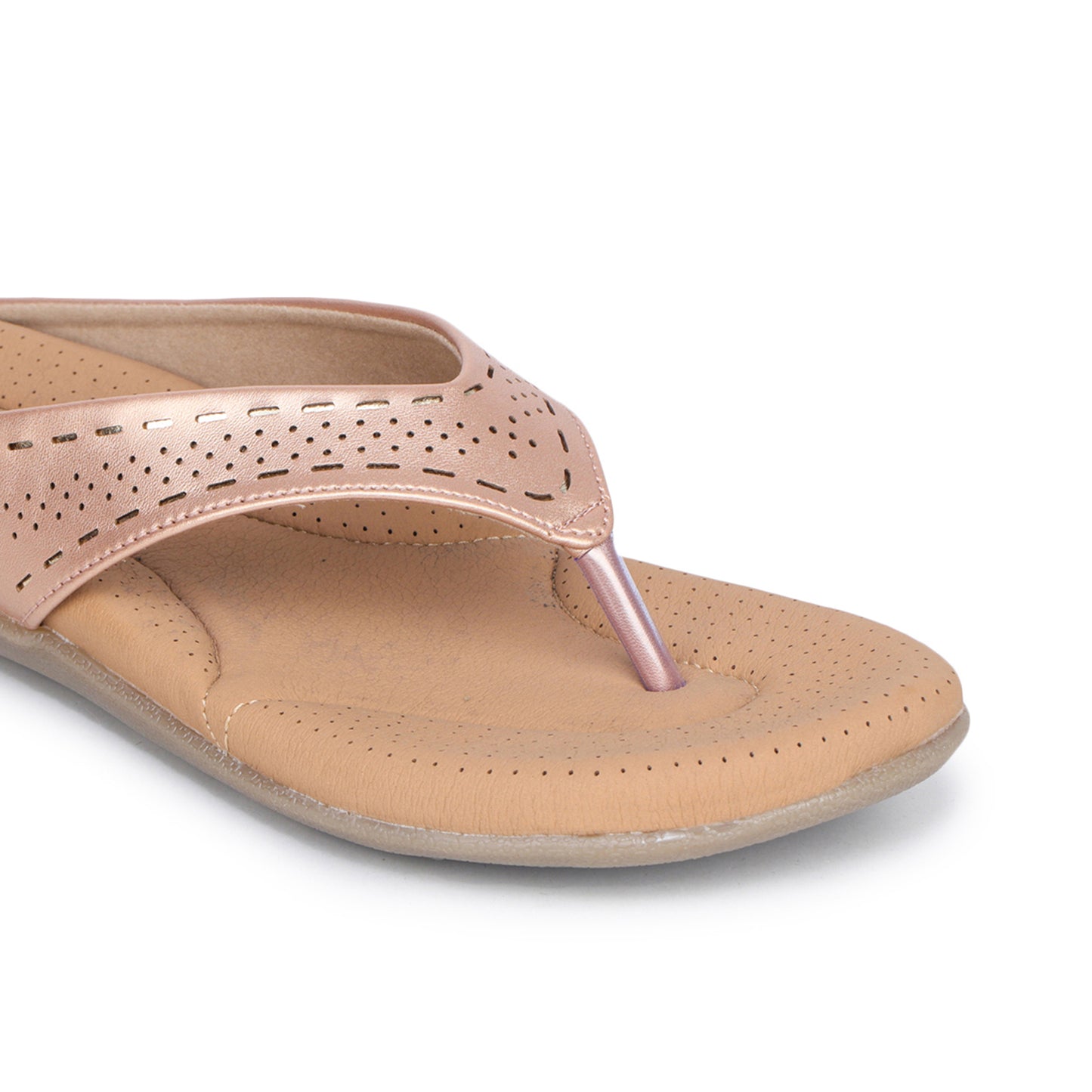 Slip-On Slippers with Perforated Strap Design