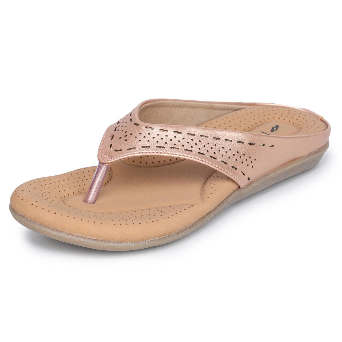 Slip-On Slippers with Perforated Strap Design