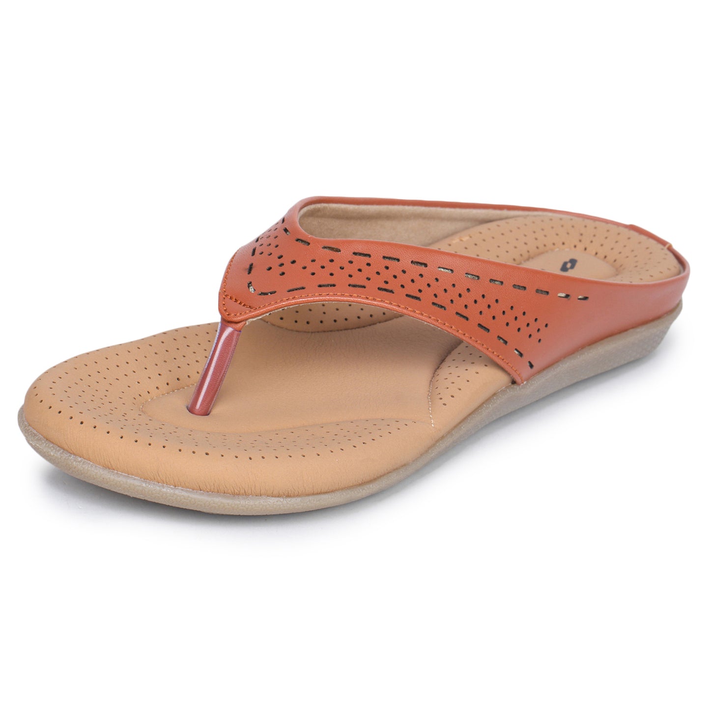 Slip-On Slippers with Perforated Strap Design