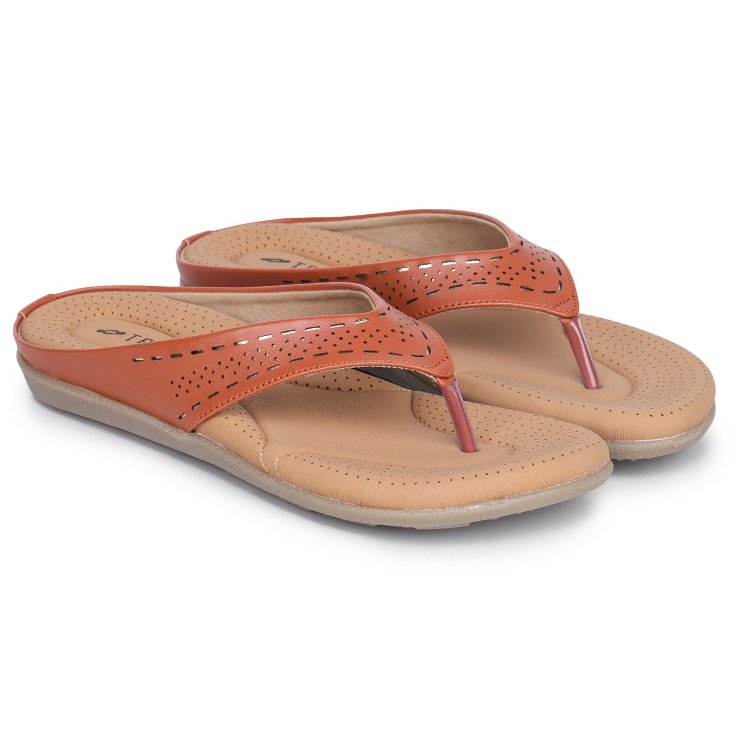 Slip-On Slippers with Perforated Strap Design