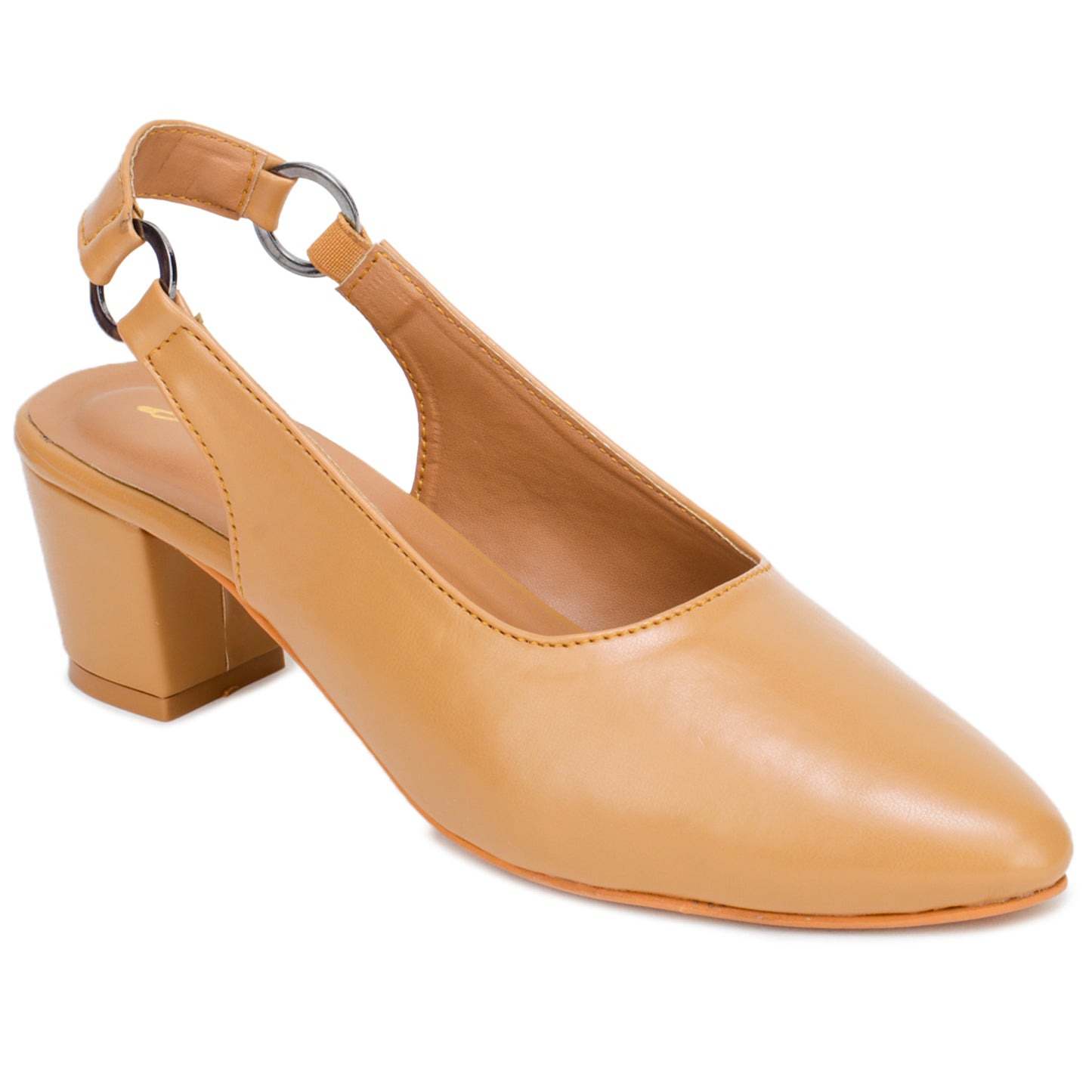 Stretchable Back Strap Block Heels