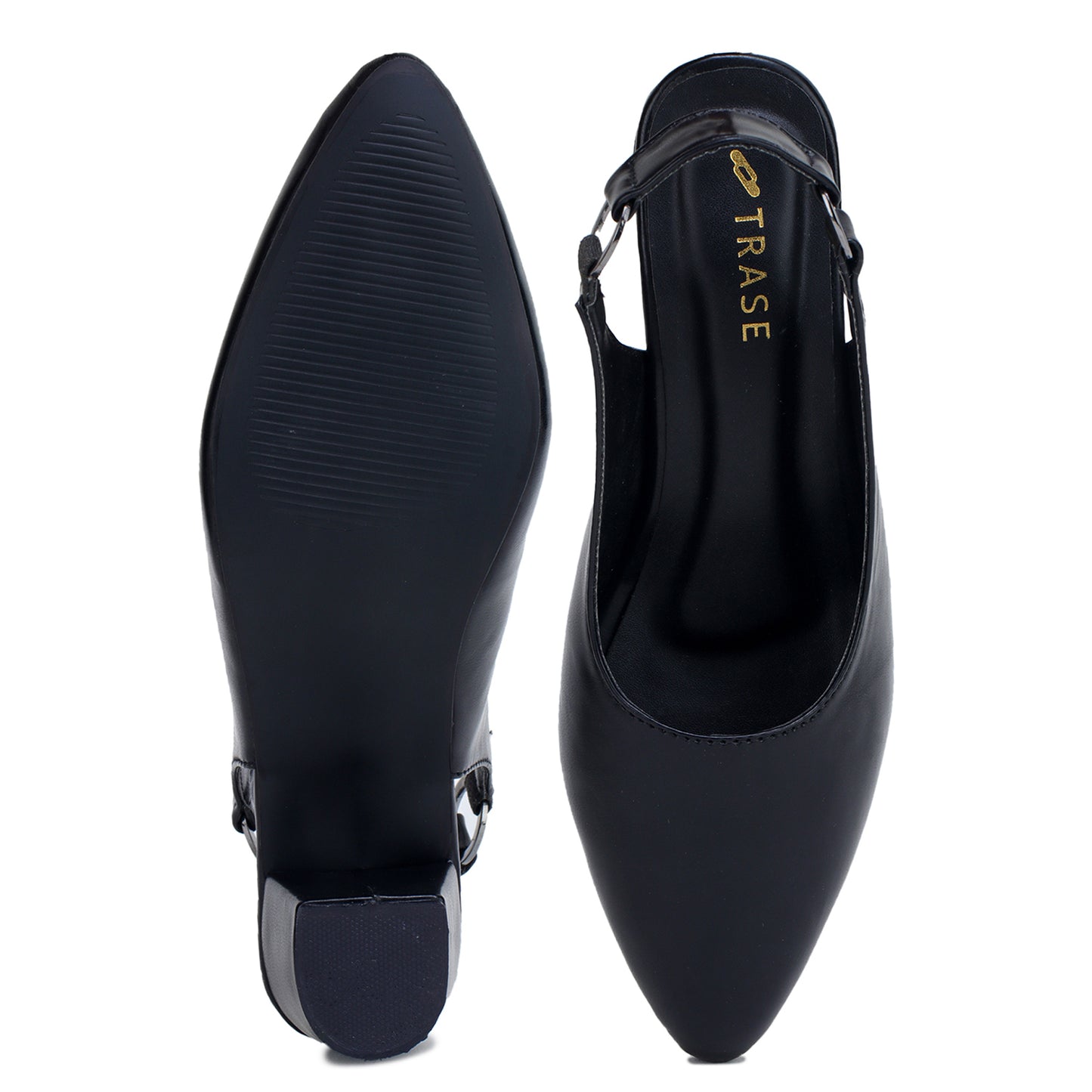 Stretchable Back Strap Block Heels