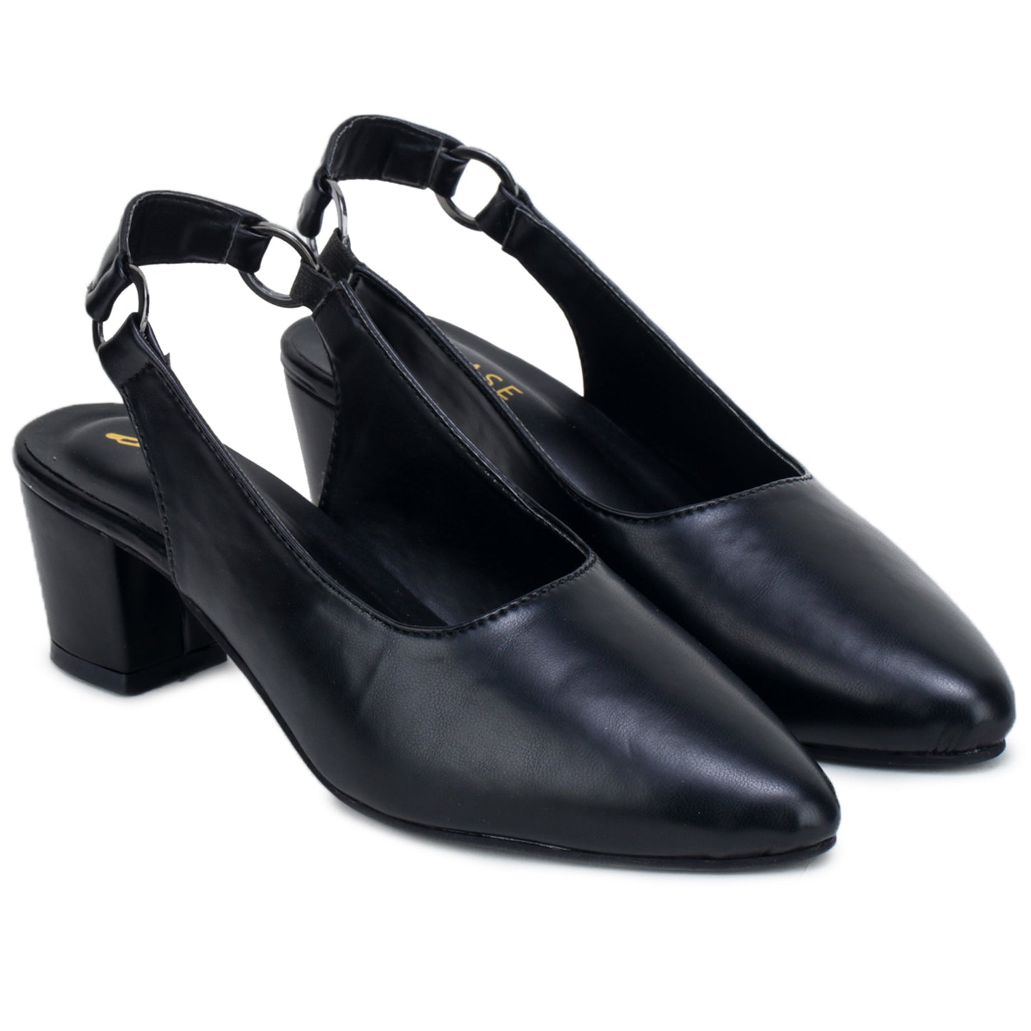 Stretchable Back Strap Block Heels