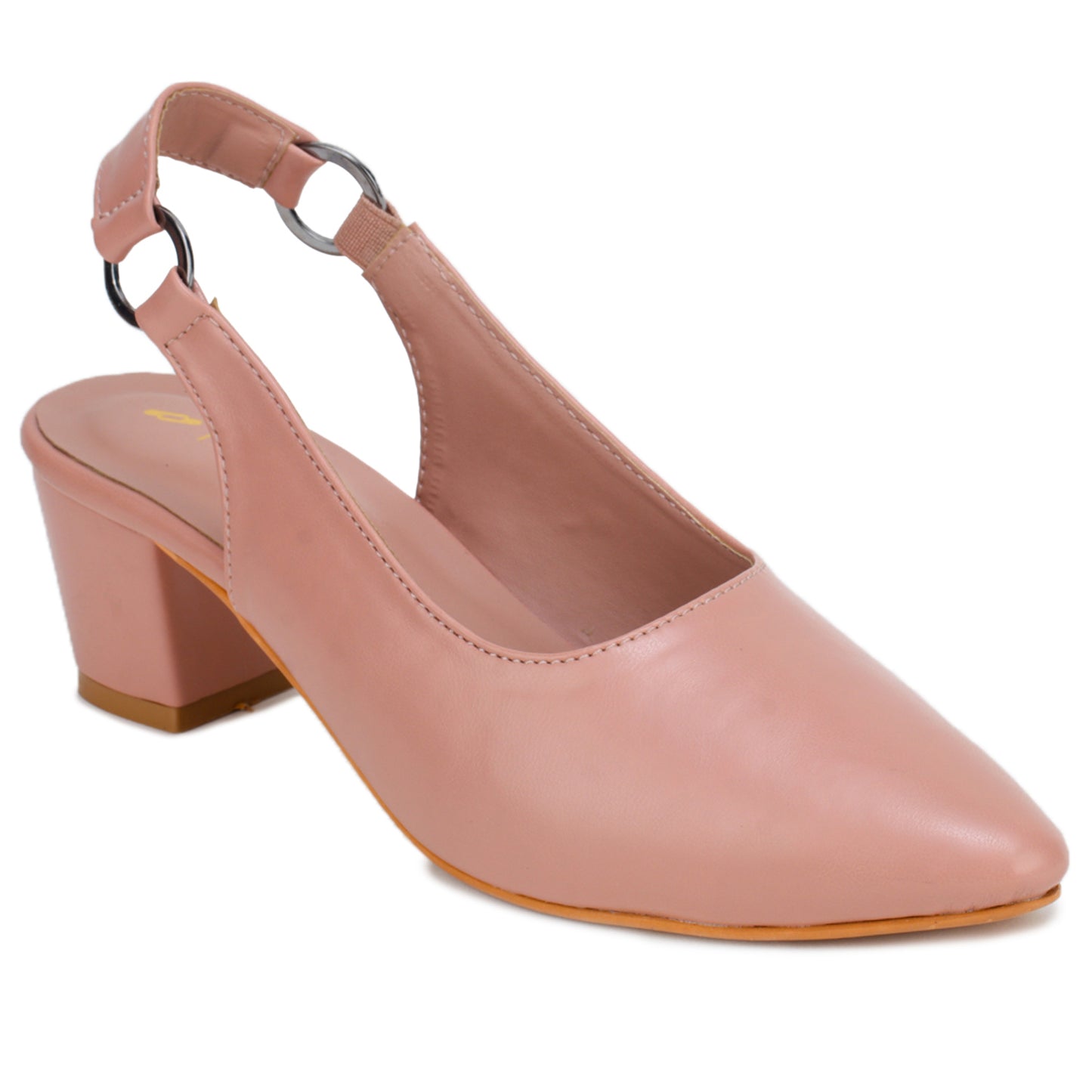 Stretchable Back Strap Block Heels