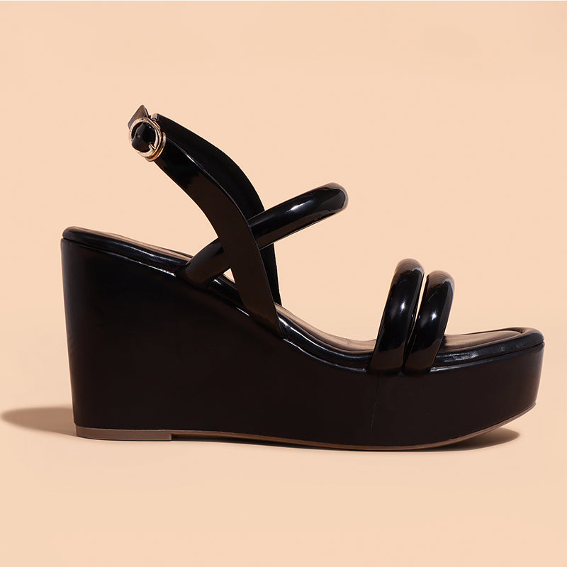 Trase Stylish Wedges Sandal For Women With Back Strap And Dual Strap Design
