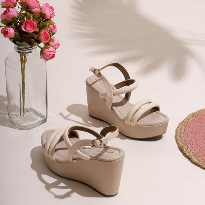Trase Stylish Wedges Sandal For Women With Back Strap And Dual Strap Design