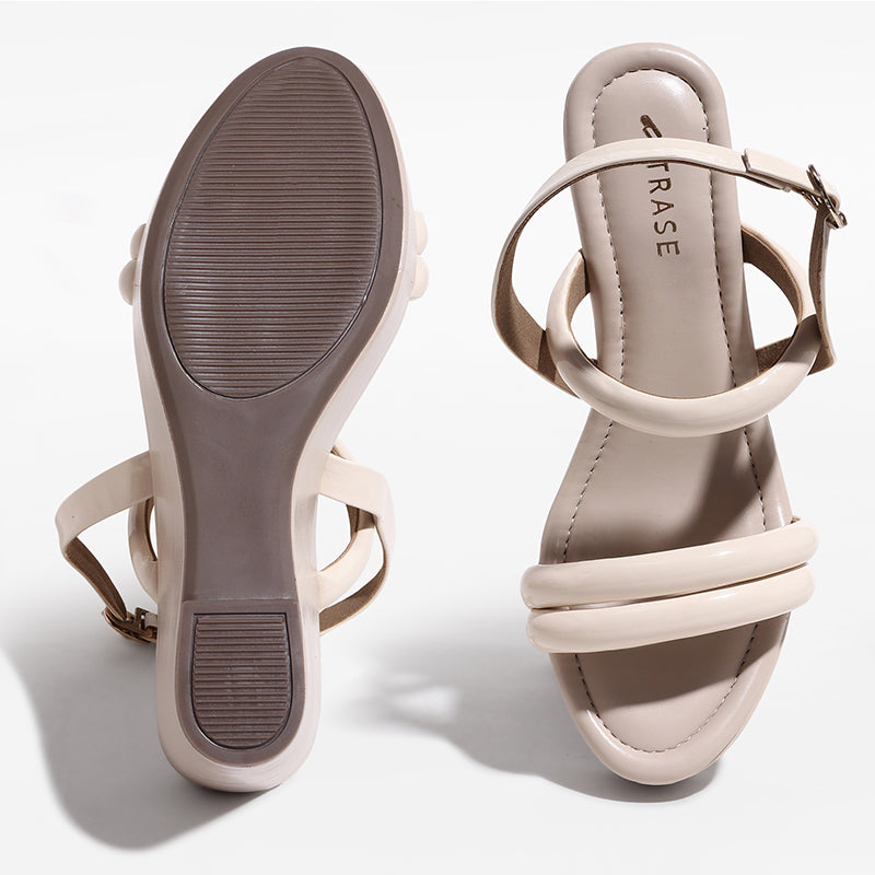 Trase Stylish Wedges Sandal For Women With Back Strap And Dual Strap Design