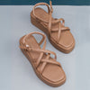 Strap Platform Sandals with Elastic Back