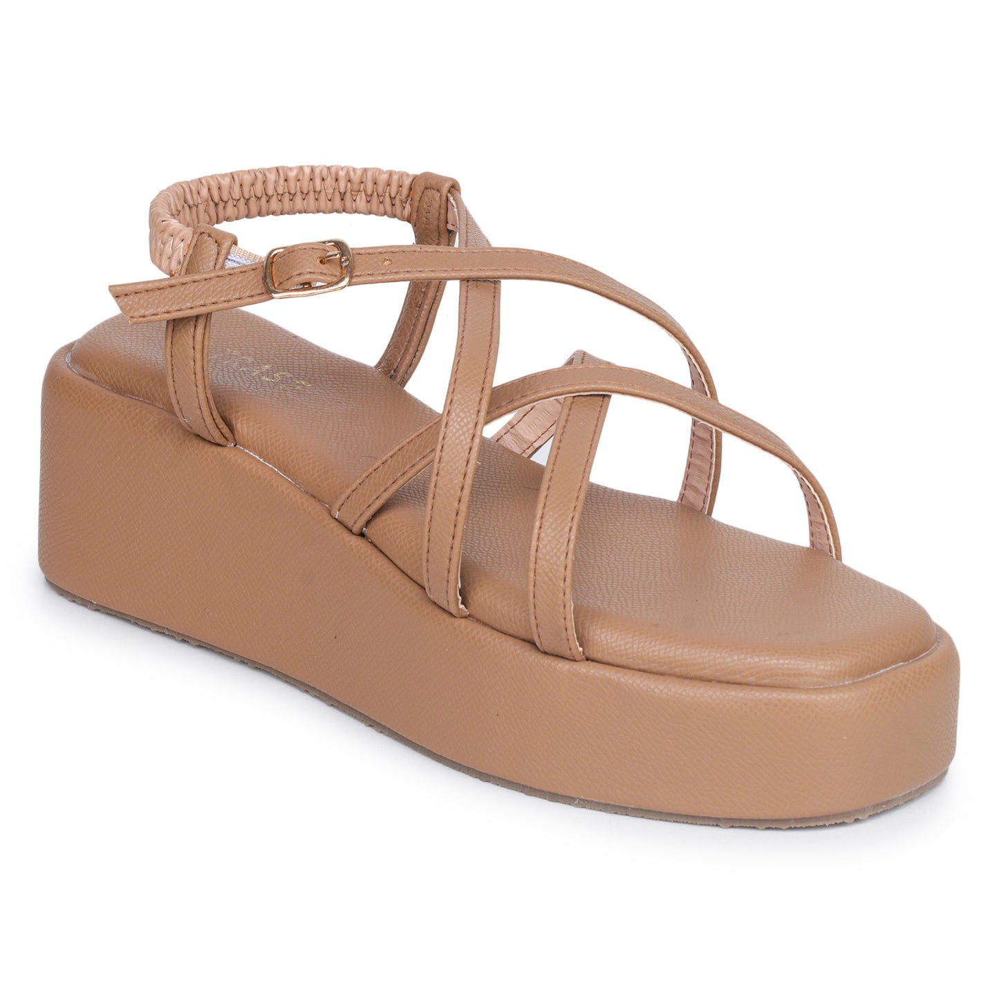 Strap Platform Sandals with Elastic Back