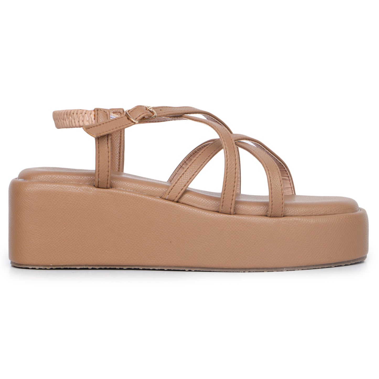 Strap Platform Sandals with Elastic Back