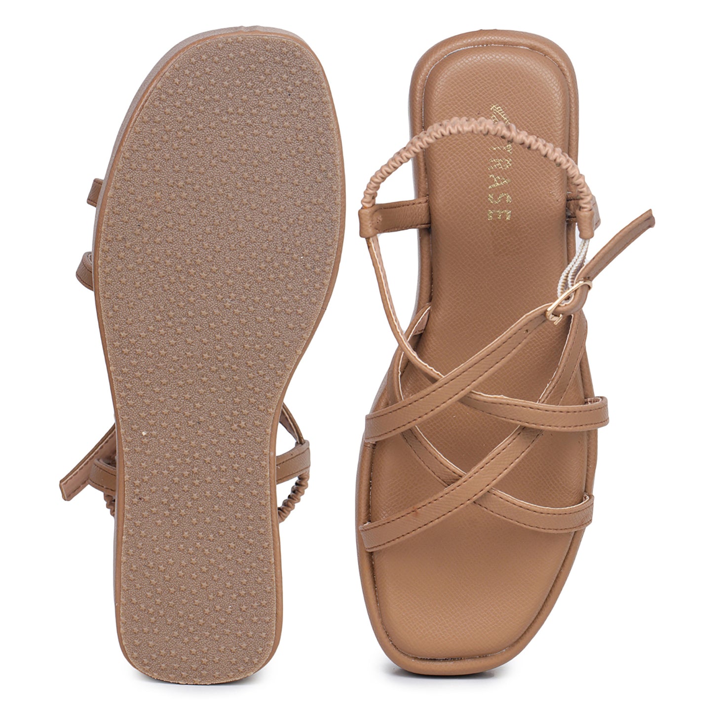 Strap Platform Sandals with Elastic Back